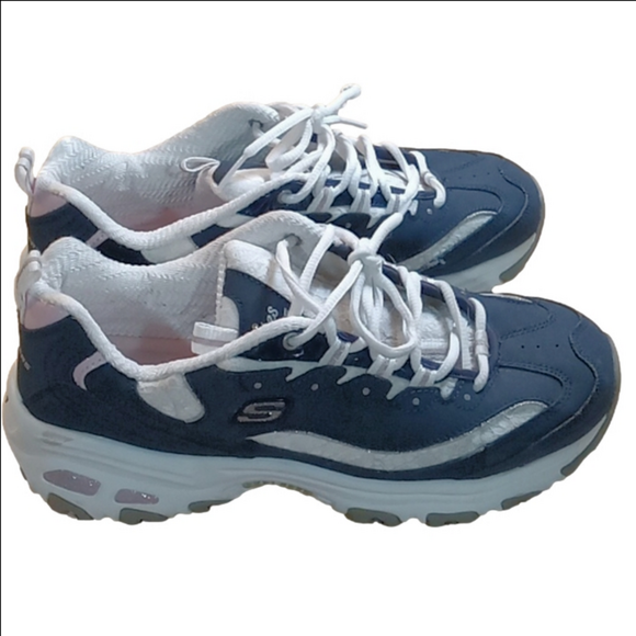 SKECHERS  D'LITES, BLACK, WHITE, PINK, SPARKLES WOMENS SIZE 9 - Picture 2 of 6